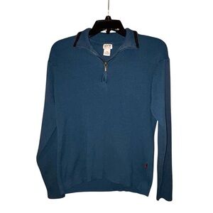 Levi’s Red‎ Tab Mens Blue Quarter Zip Ribbed Cotton Sweater Blue Size Medium